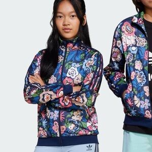 NEW Adidas x Liberty of London Firebird Floral Full Zip Top Size YM (11-12y)
